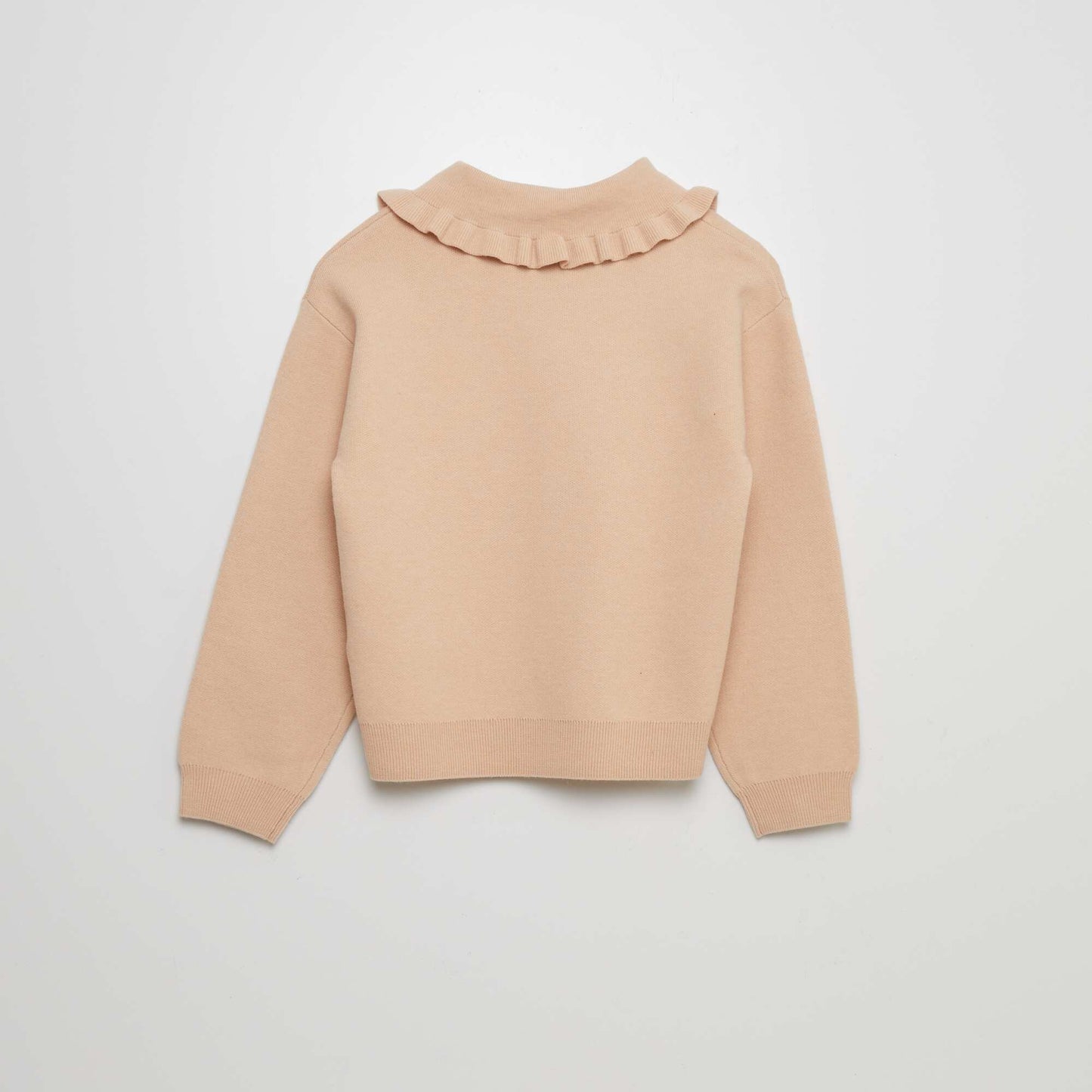 Plain jumper with a Peter Pan collar BEIGE