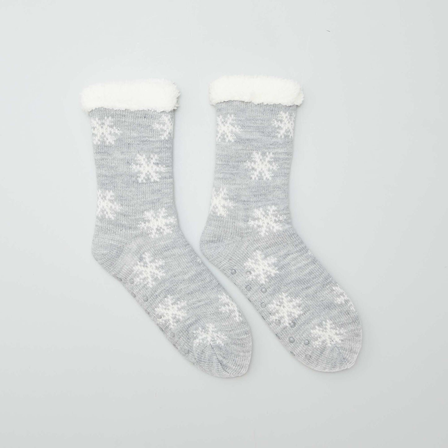 Patterned slip-resistant slippers/socks GREY