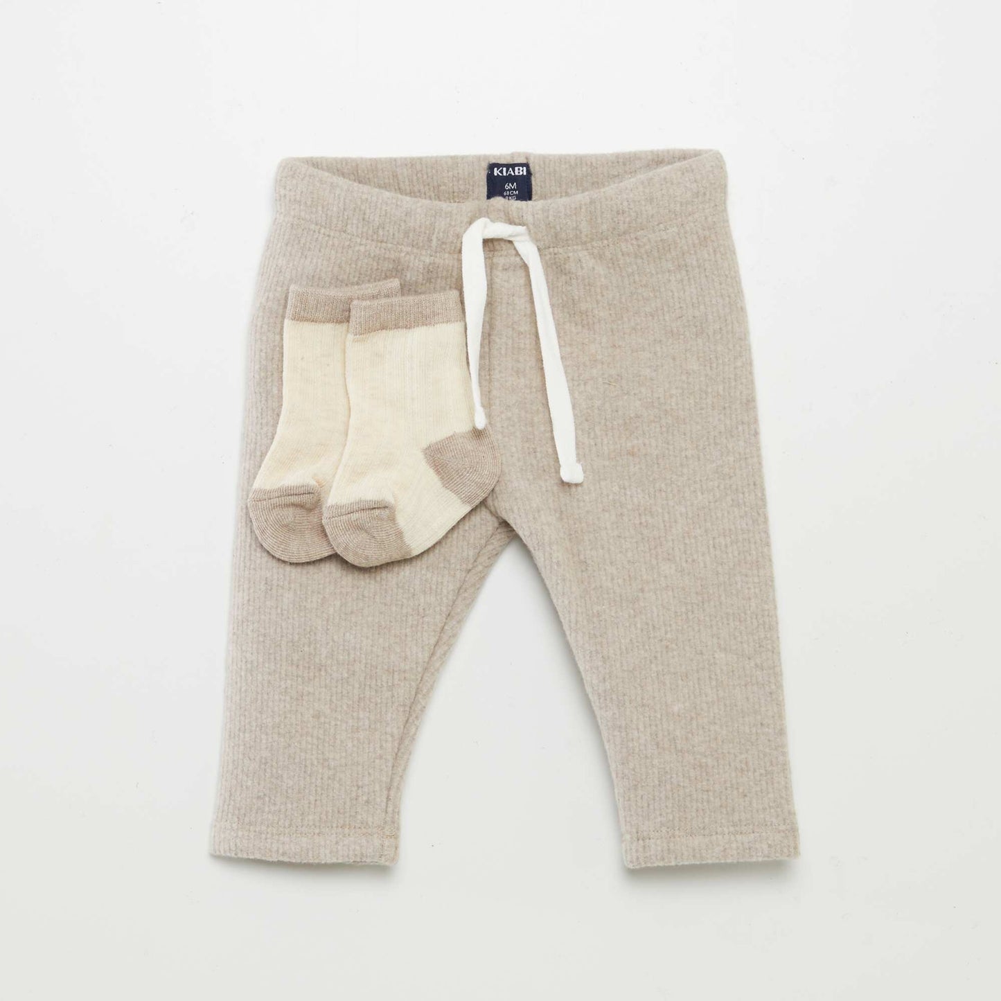 Knitted trousers + socks BEIGE