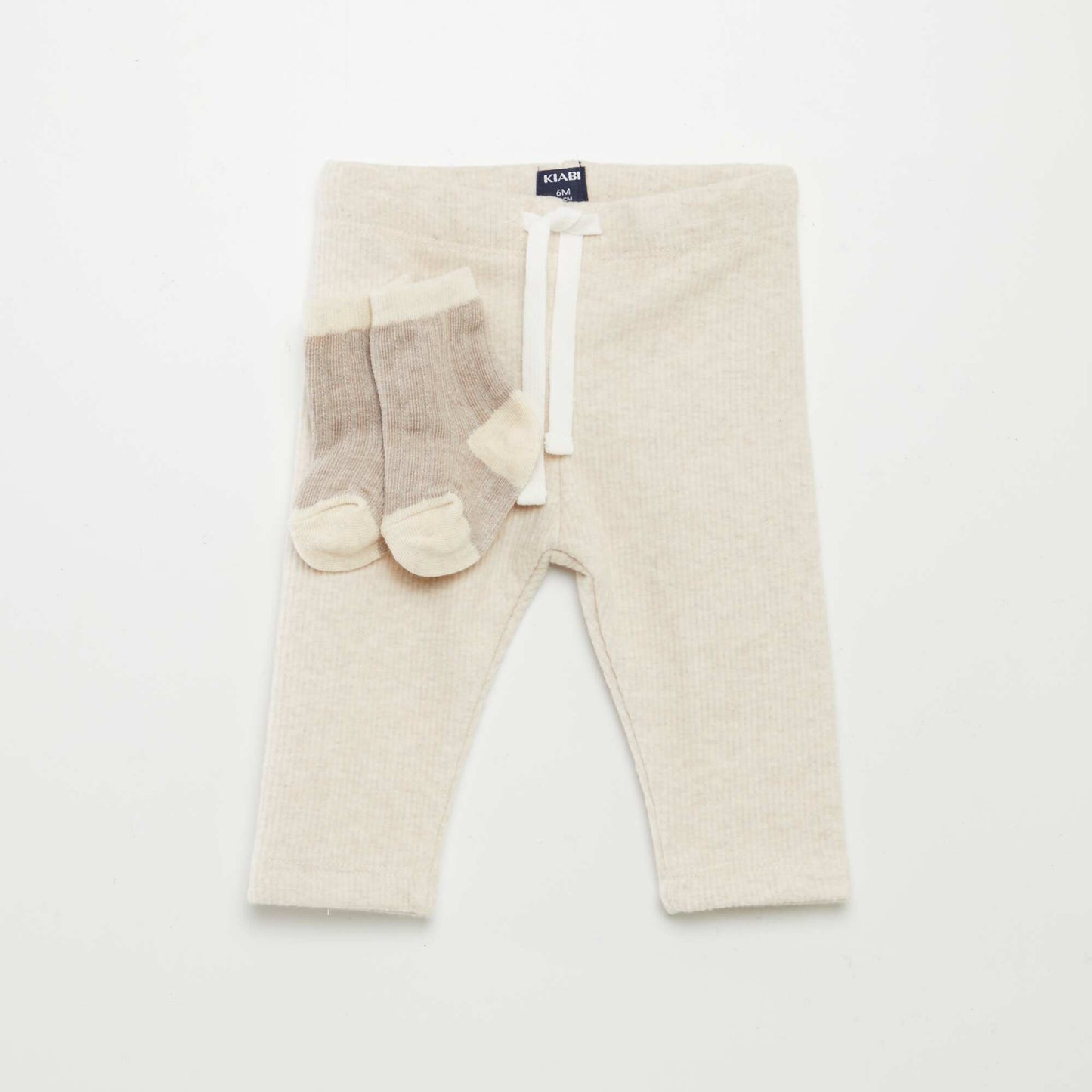 Knitted trousers + socks BEIGE