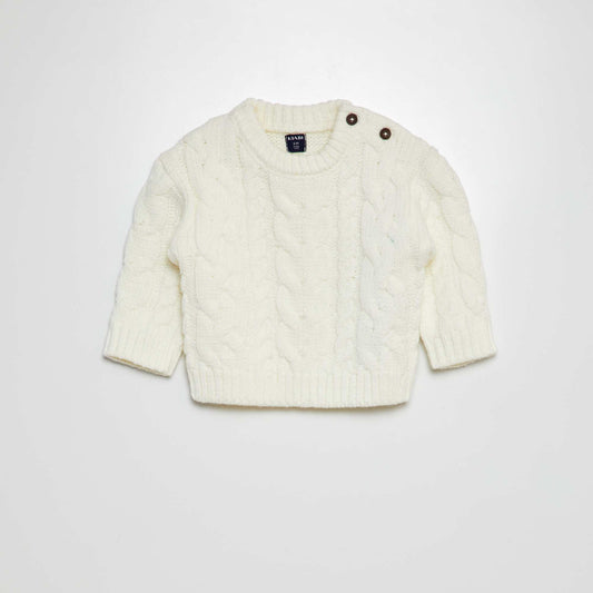 Cable-knit sweater WHITE