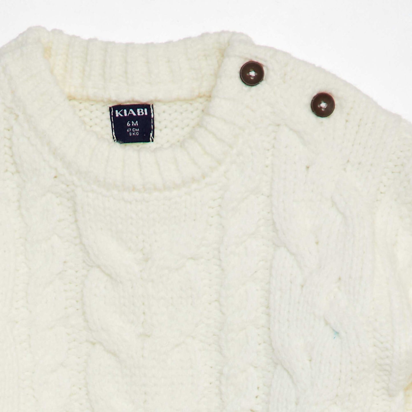 Cable-knit sweater WHITE