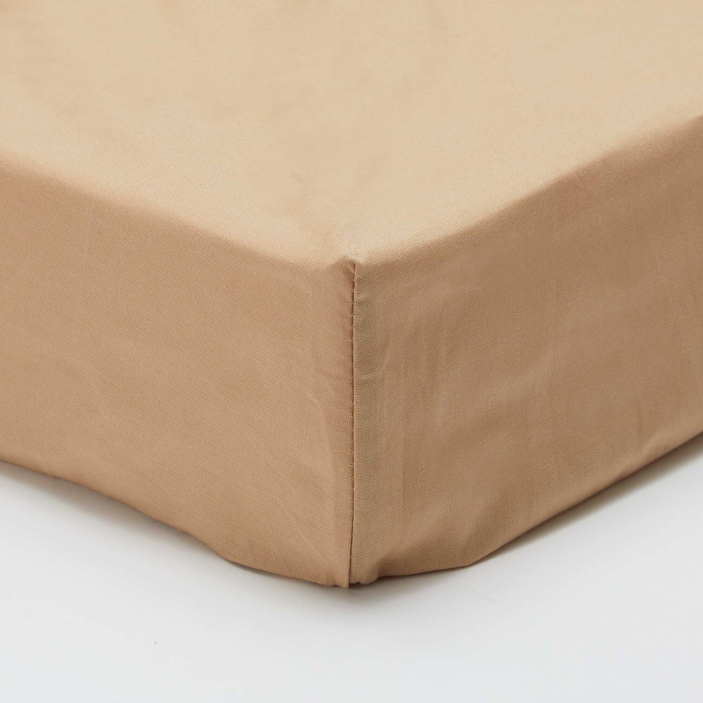 Cotton fitted sheet for double bed (160x200) - Kiabi Home BEIGE