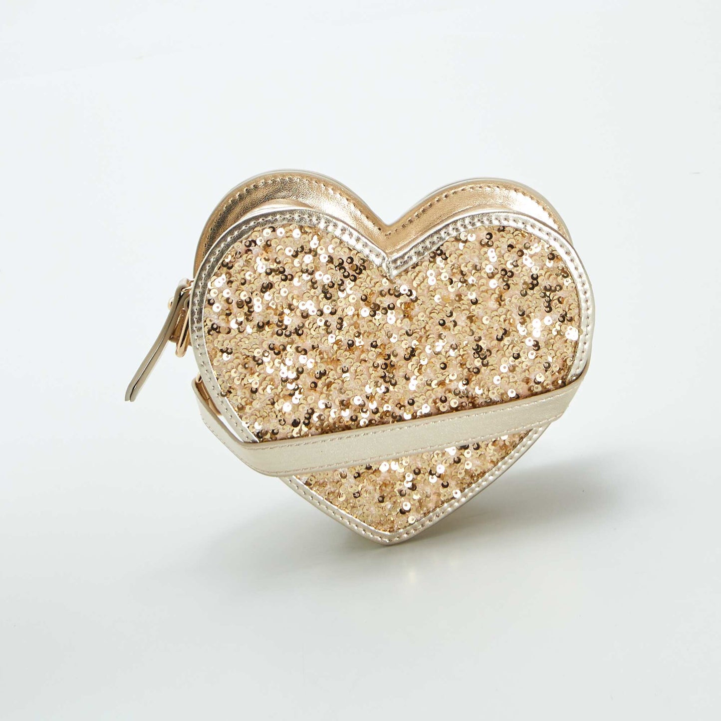 Sequined heart bag BEIGE