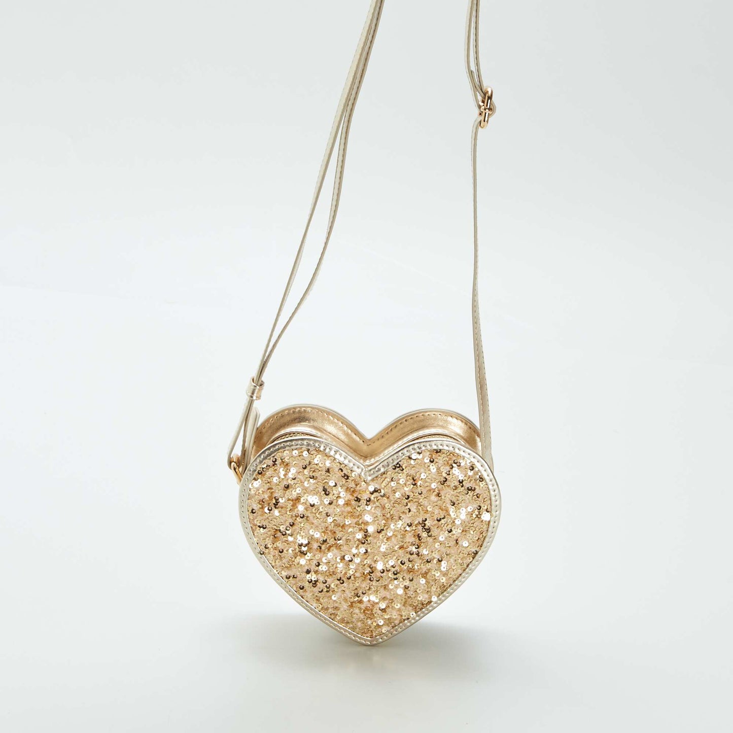 Sequined heart bag BEIGE