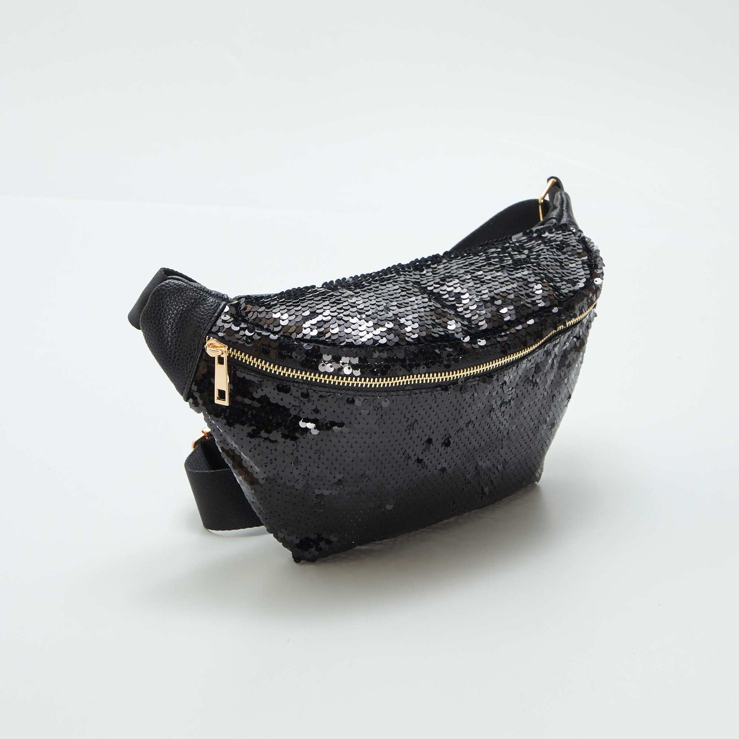 Sequined waist bag BLACK