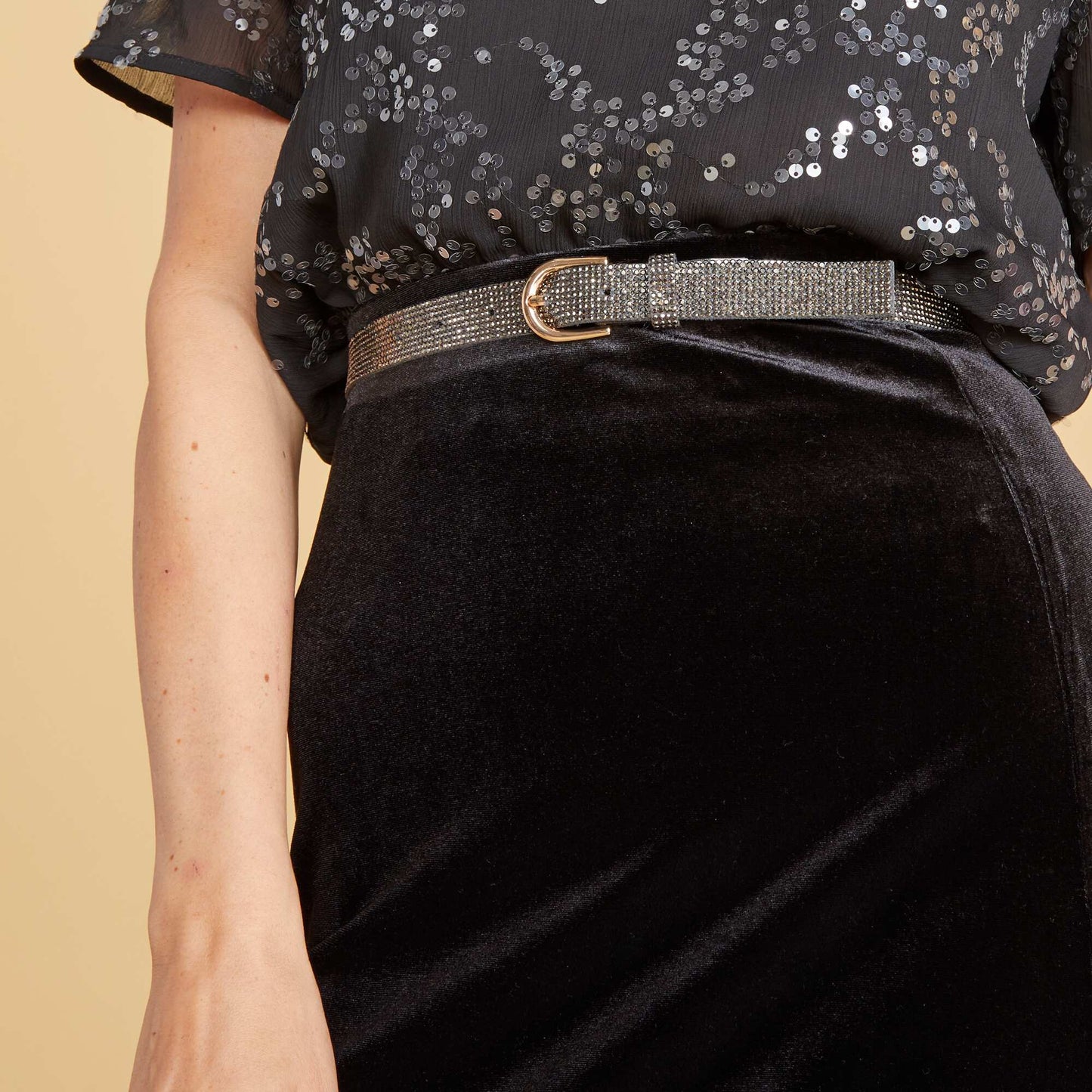 Diamanté belt GREY