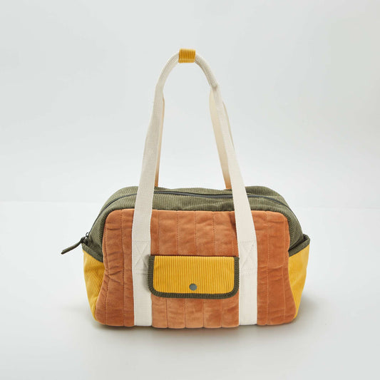 Colour block travel bag KHAKI