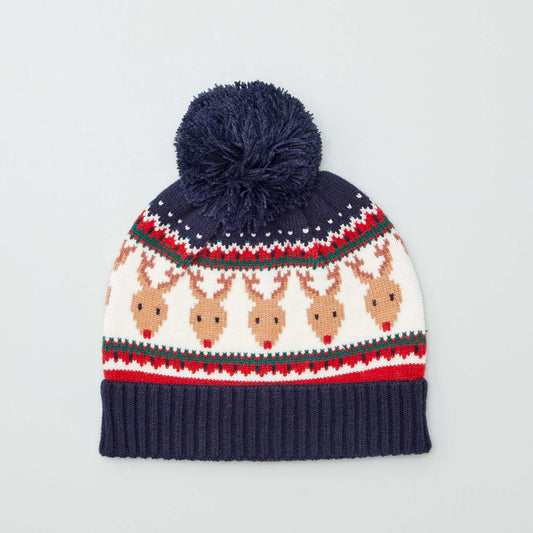 Christmas bobble hat BLUE