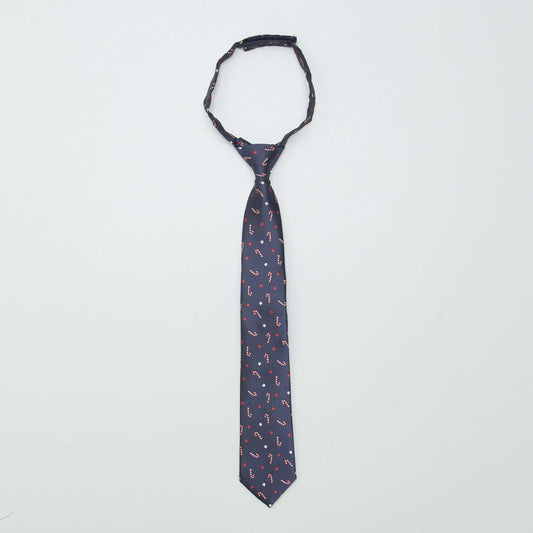 Patterned Christmas tie BLUE