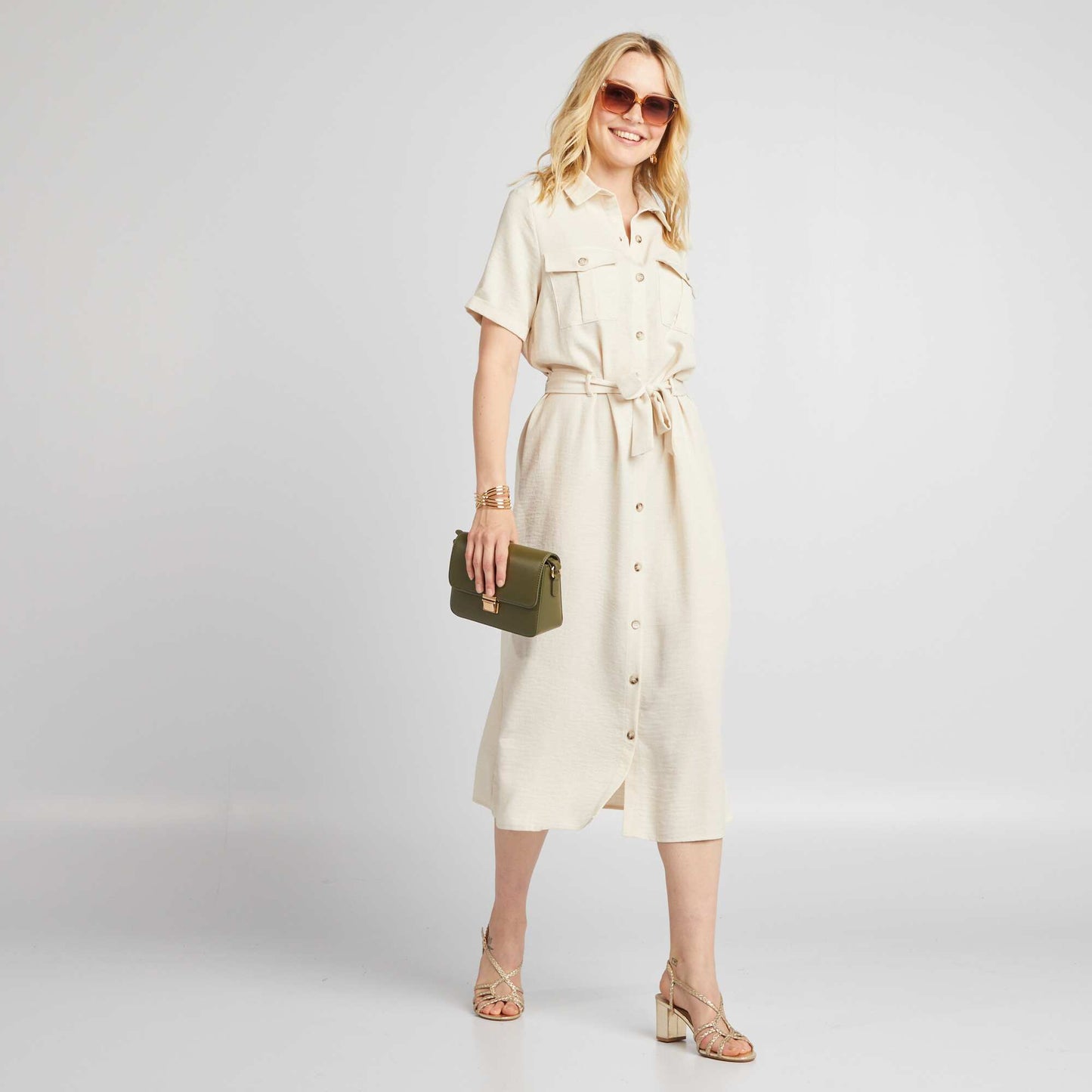 Shirt dress BEIGE