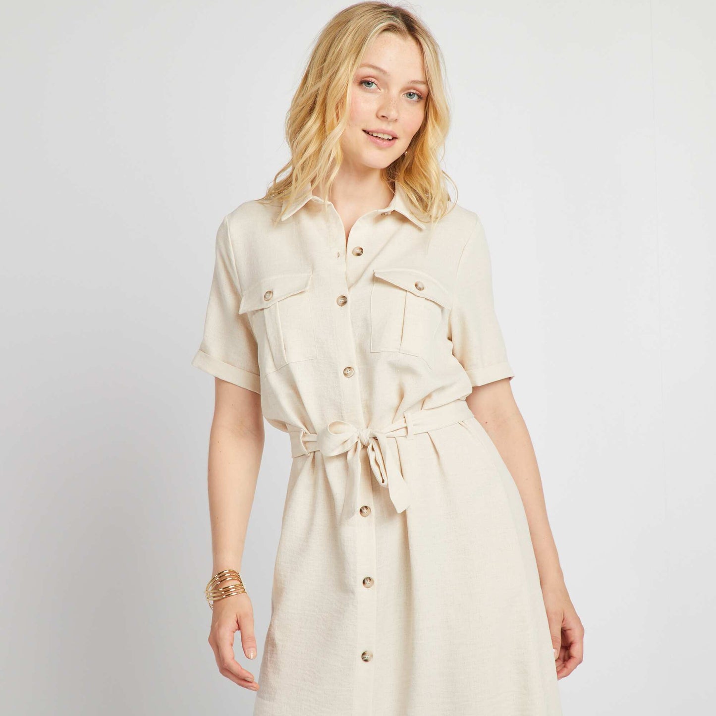 Shirt dress BEIGE