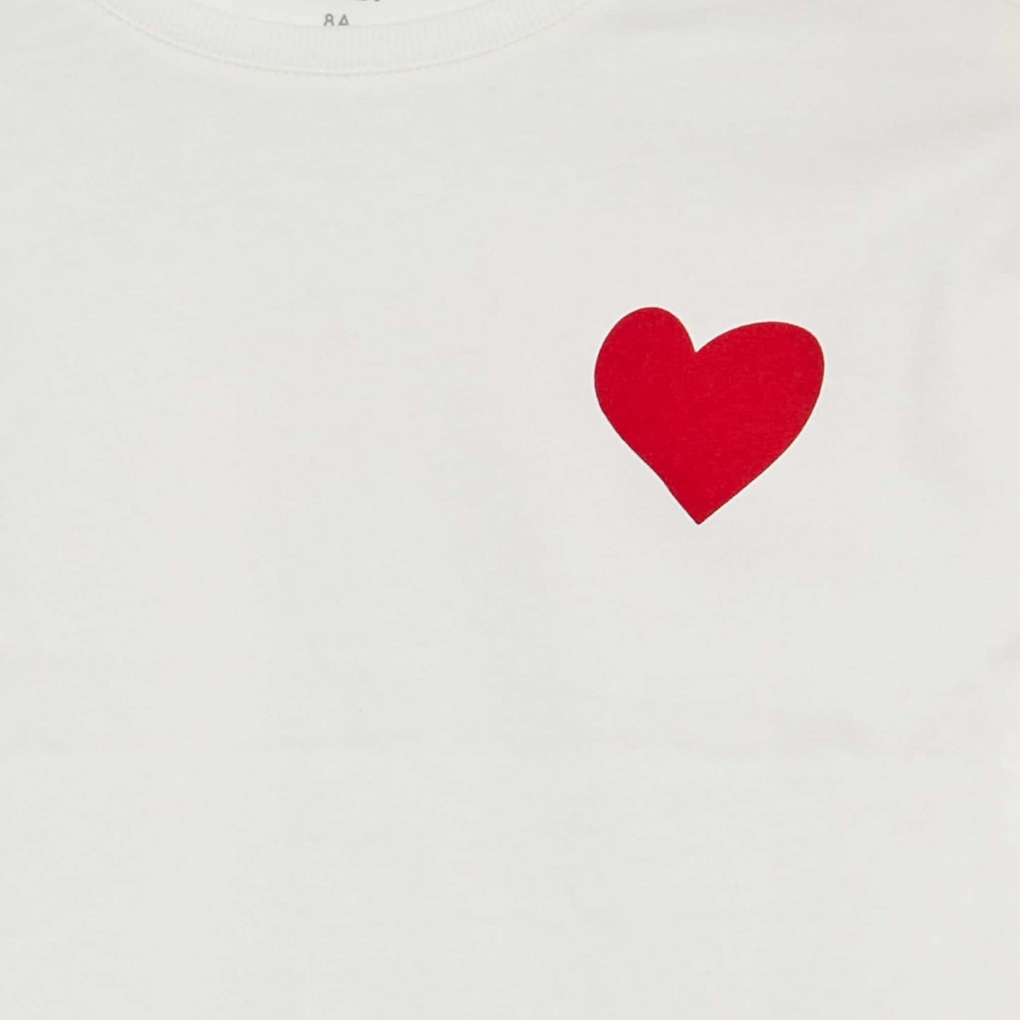 Long-sleeved heart-printed T-shirt WHITE