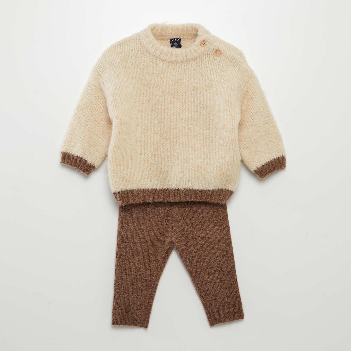 Knit sweater + leggings set - 2-piece set beige