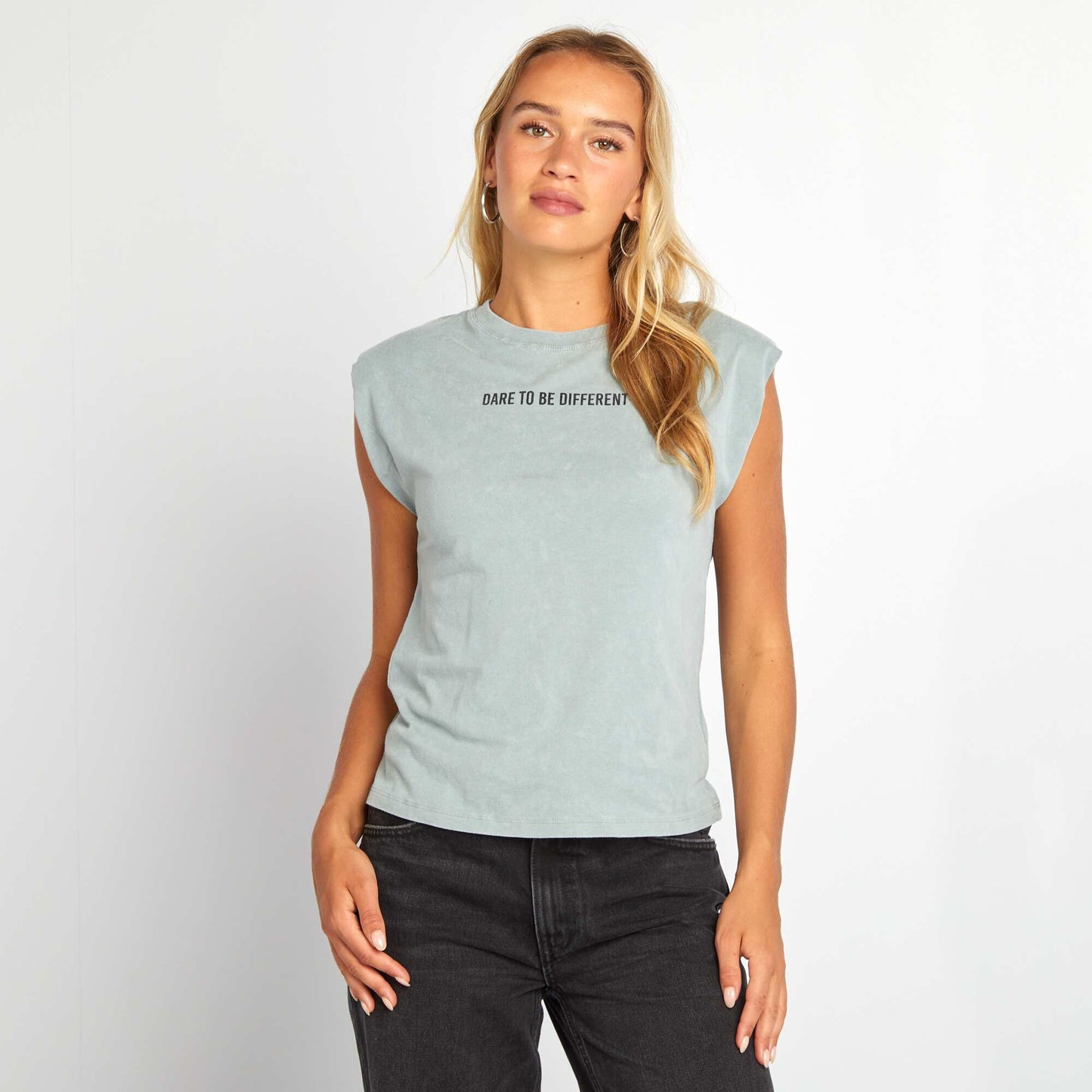 T-shirt with shoulder pads GREY