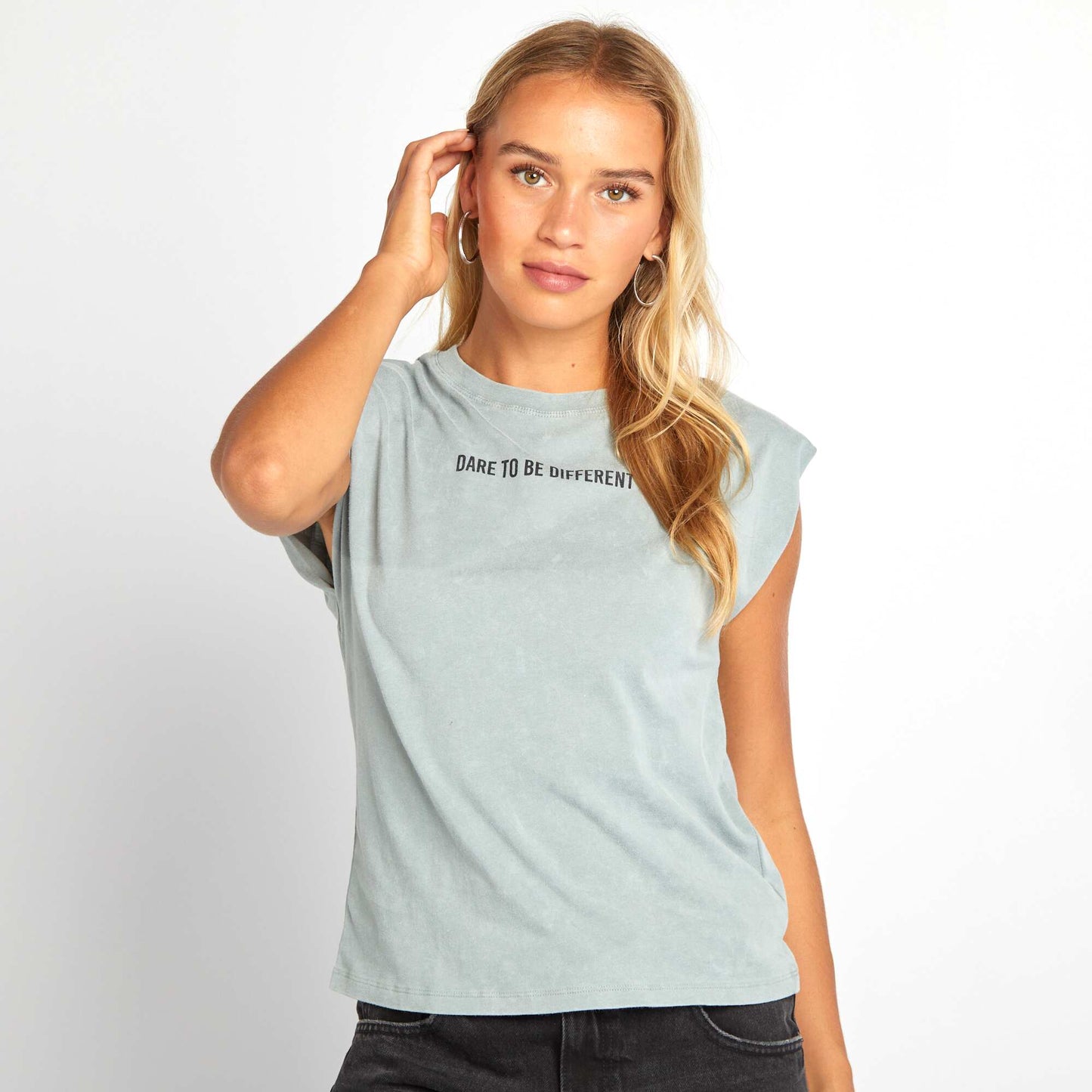 T-shirt with shoulder pads GREY