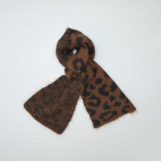 Leopard print scarf BROWN