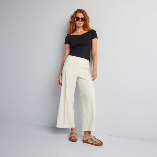 High-waisted tailored trousers WHITE