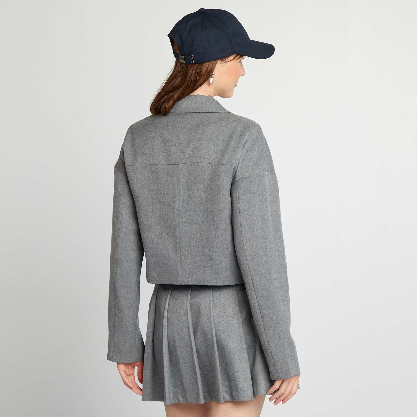 Zipped jacket with shirt collar GREY