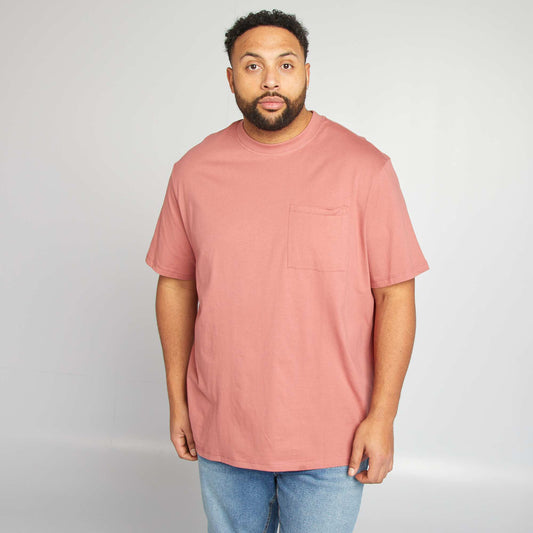 Short-sleeved T-shirt with breast pocket PINK
