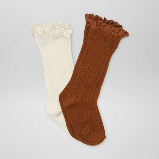 Pack of 2 pairs of socks BROWN