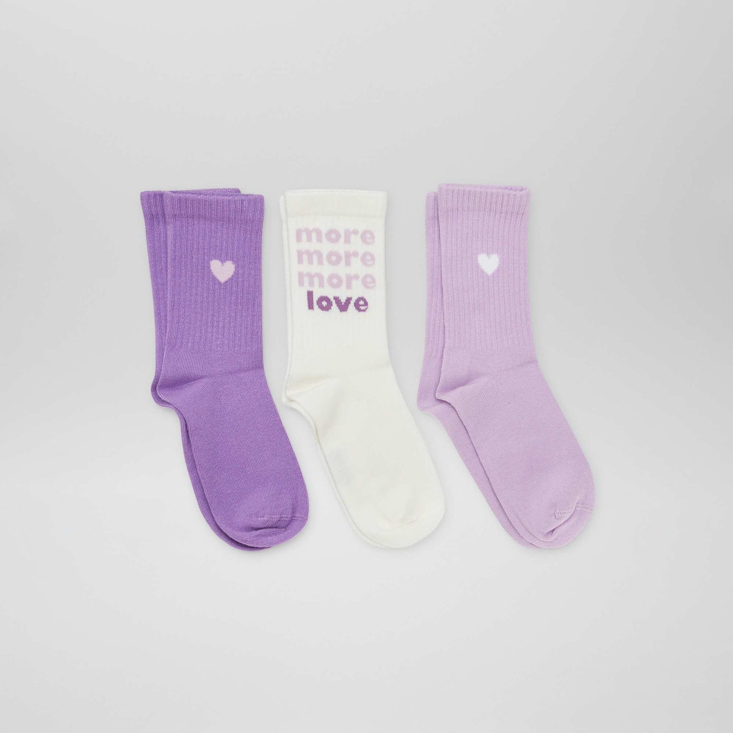 Pack of 3 pairs of sports socks PURPLE