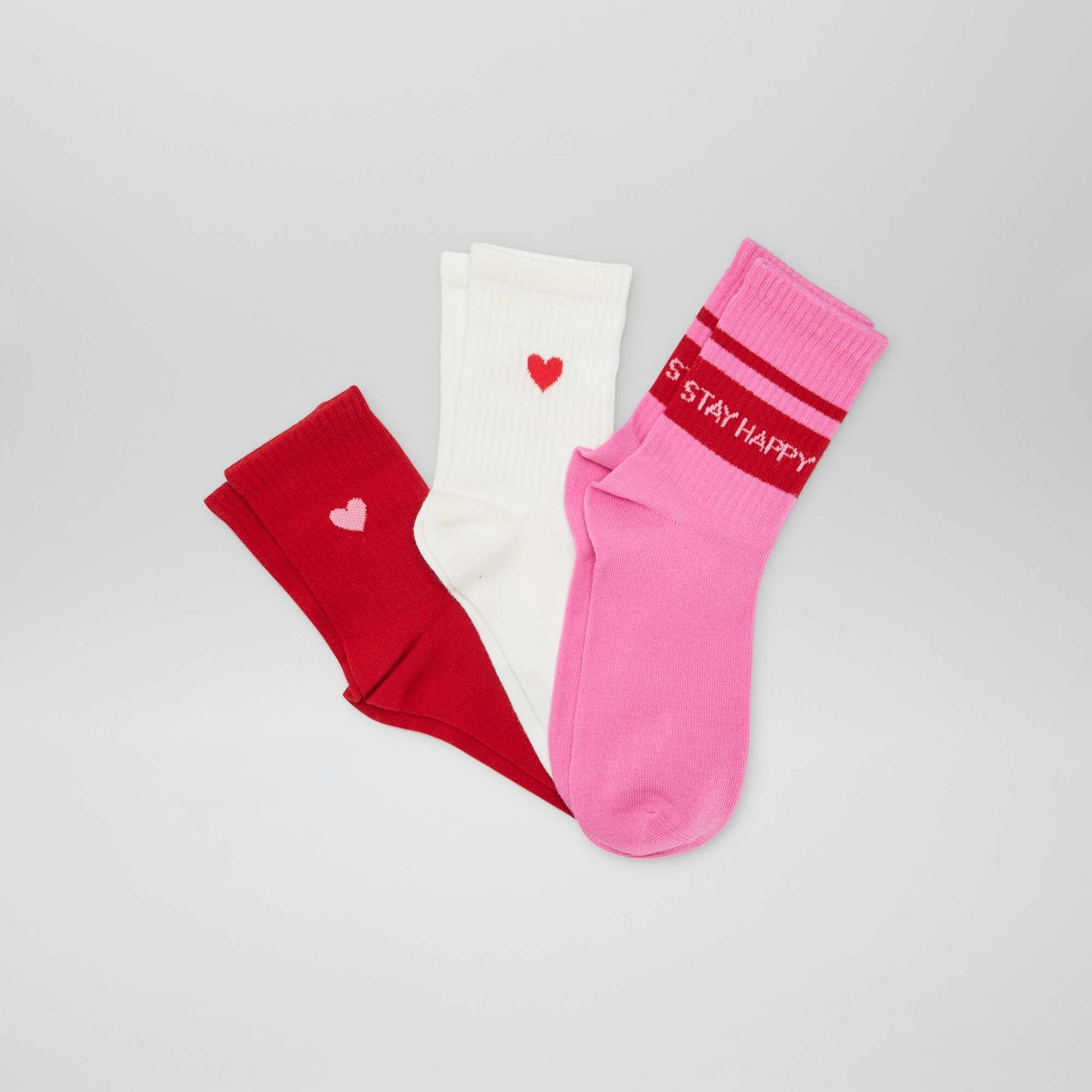 Pack of 3 pairs of sports socks RED