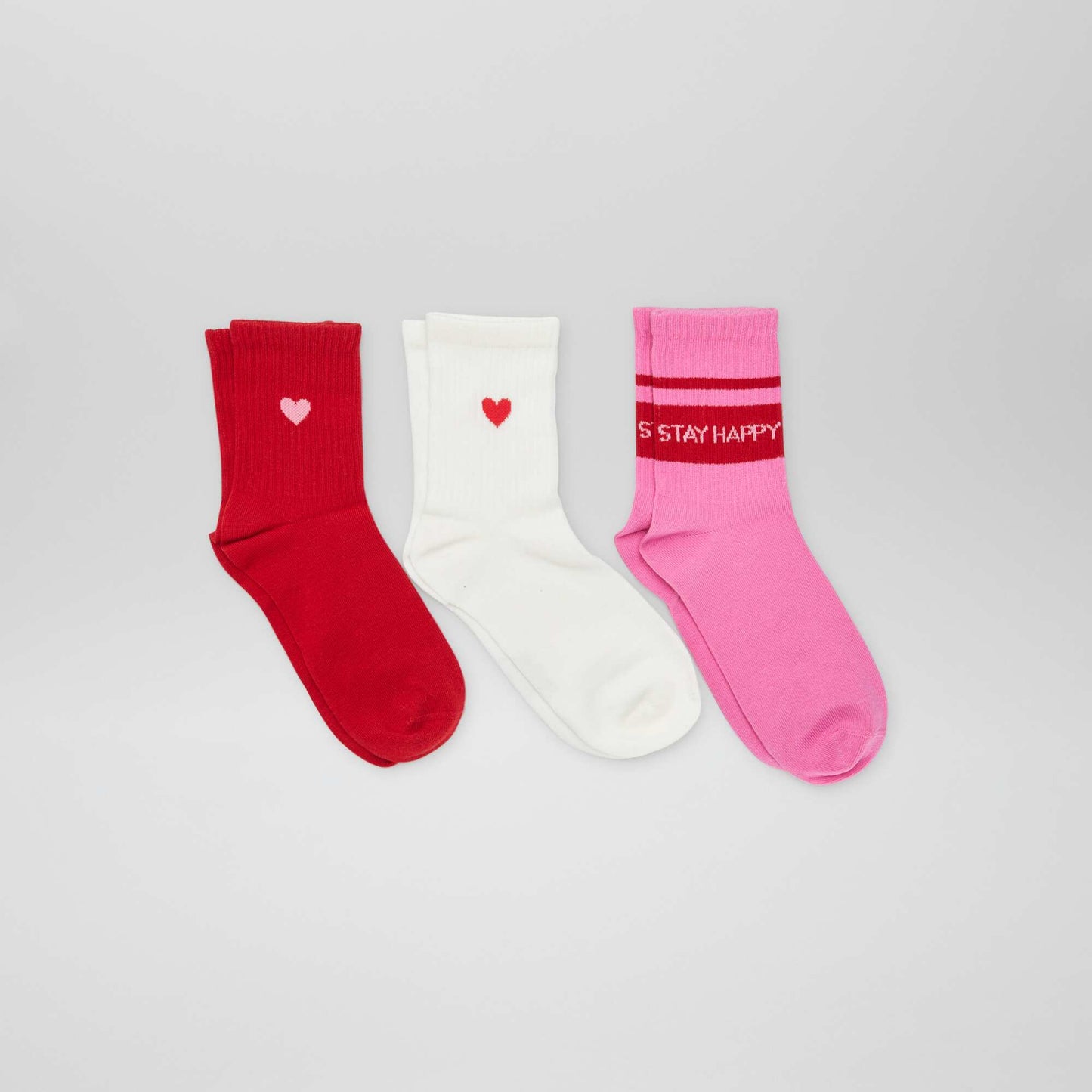 Pack of 3 pairs of sports socks RED