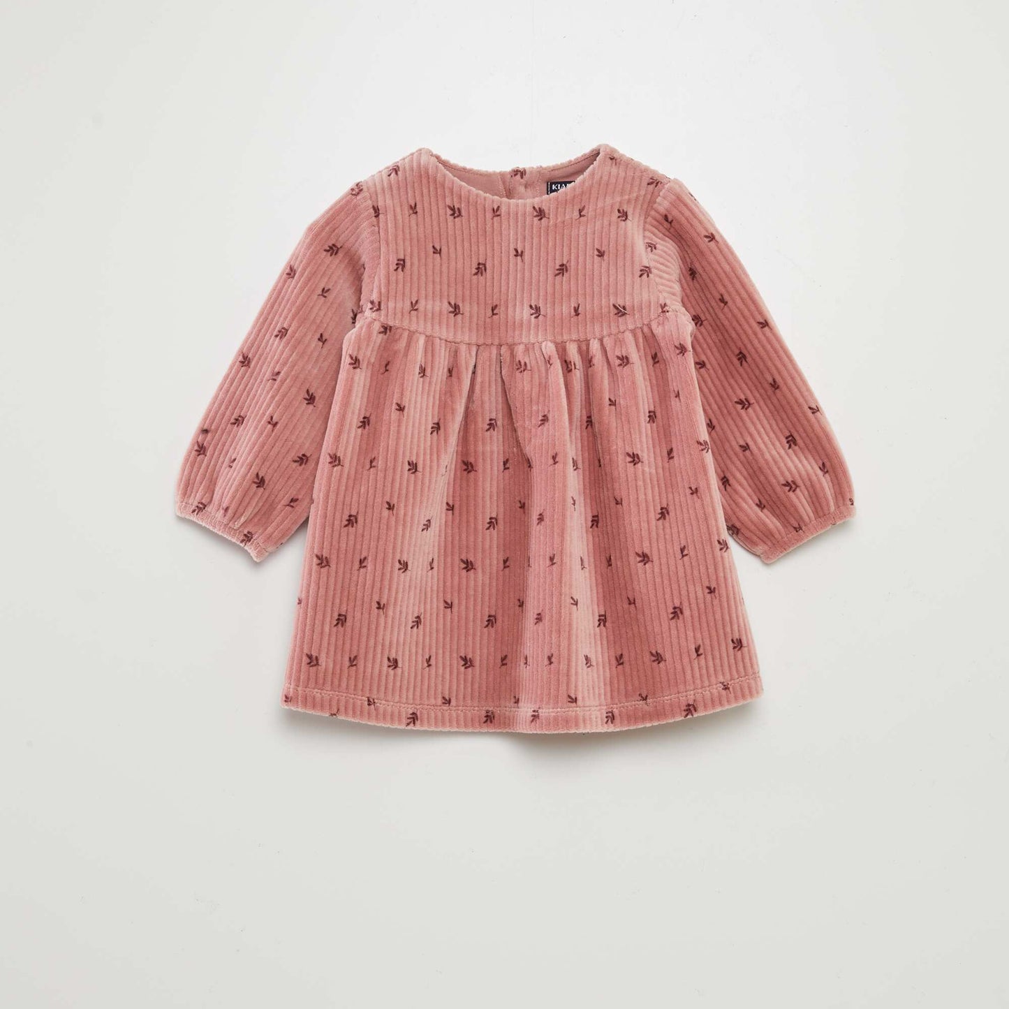 Patterned corduroy dress PINK