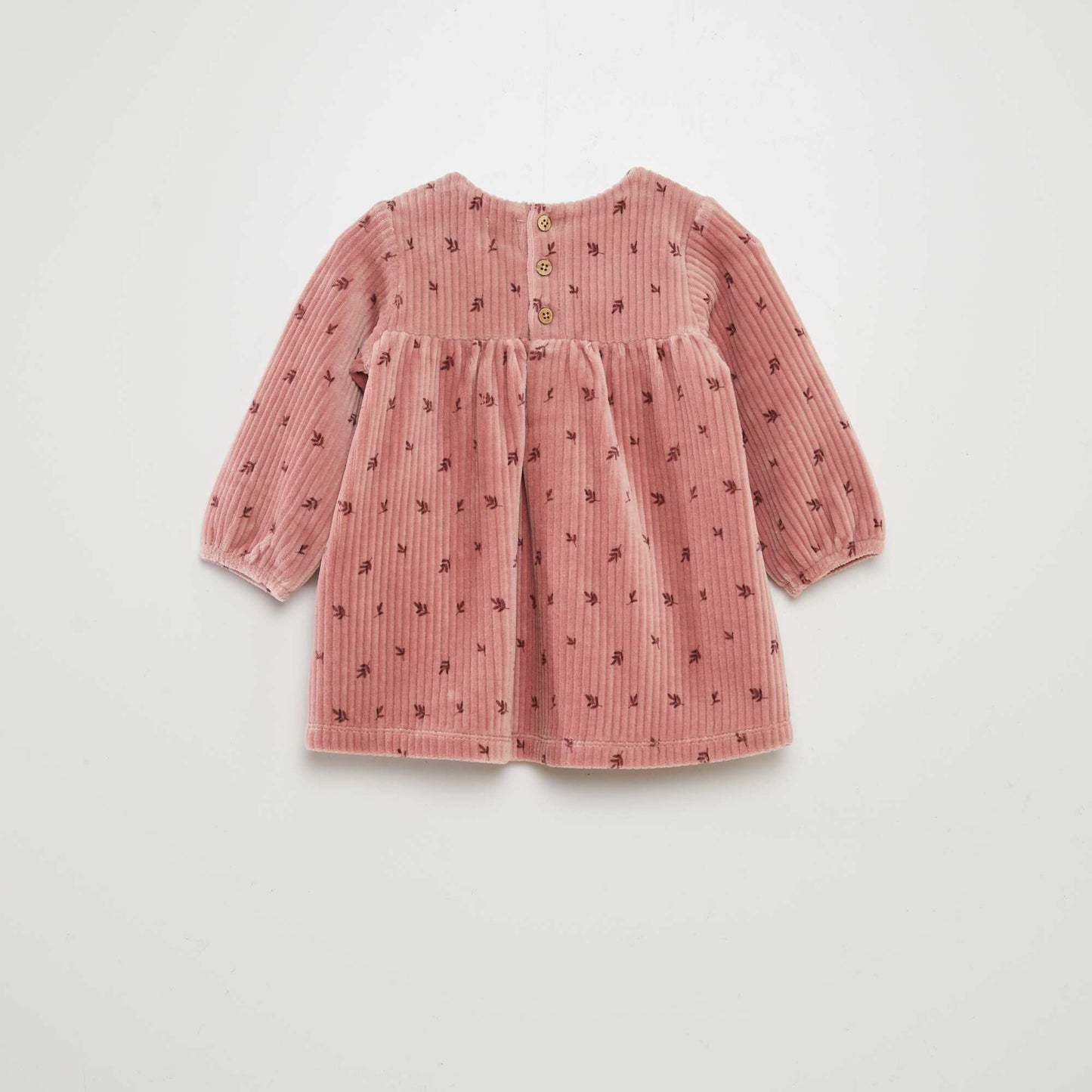 Patterned corduroy dress PINK