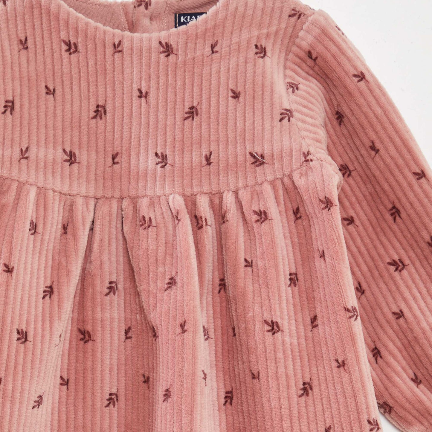 Patterned corduroy dress PINK