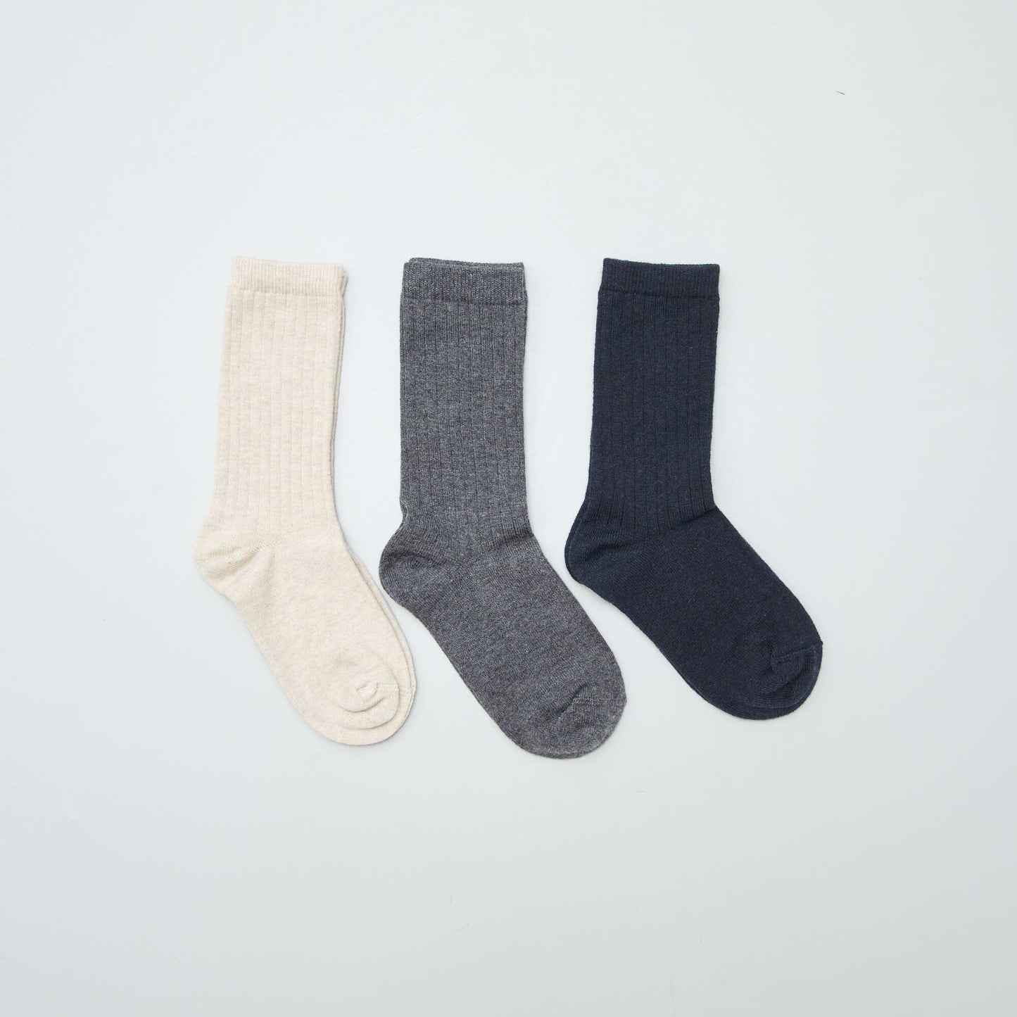 Pack of 3 pairs of warm socks KHAKI