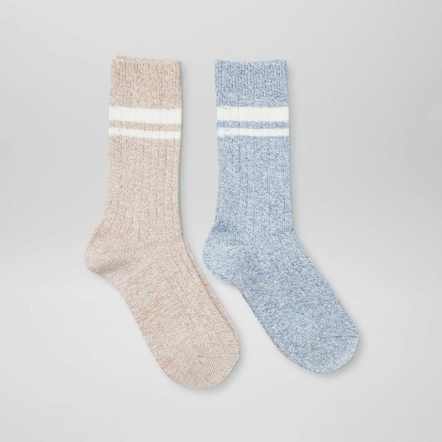 Warm mouliné knit socks GREY