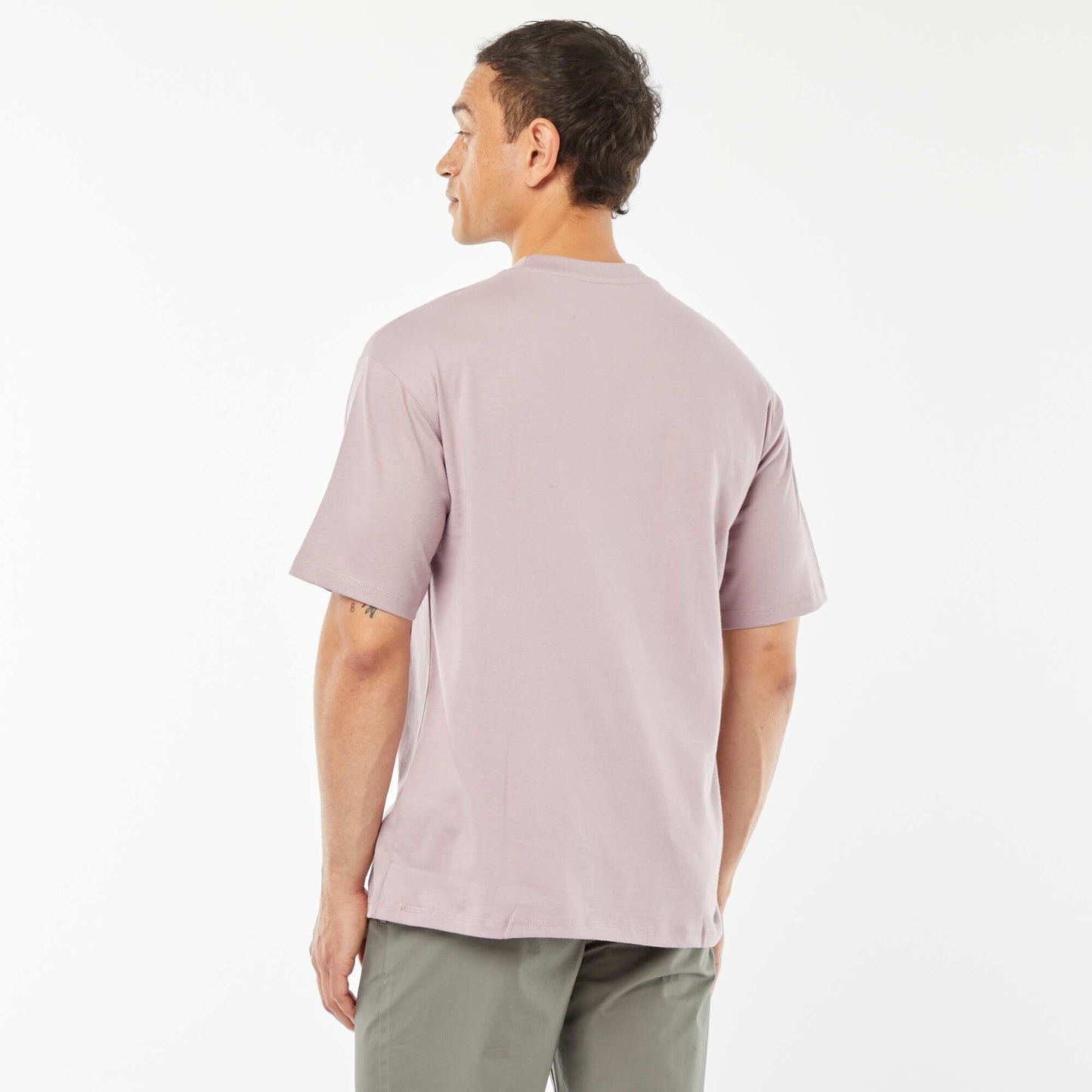 Plain T-shirt with breast pocket PURPLE