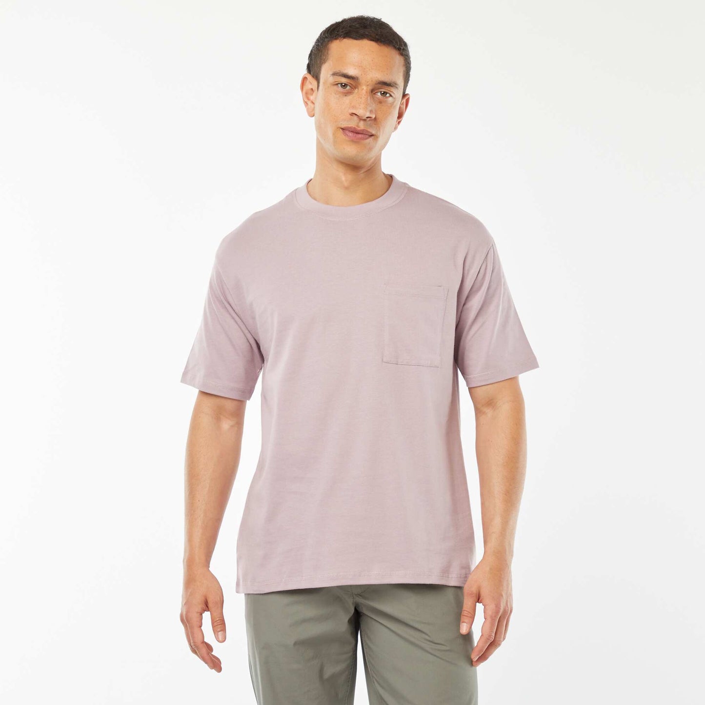 Plain T-shirt with breast pocket PURPLE