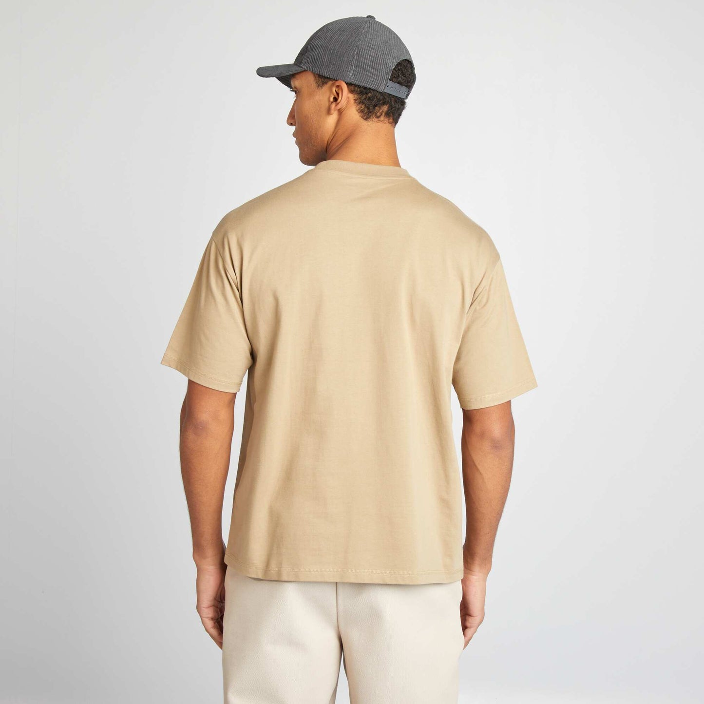 Plain T-shirt with breast pocket BEIGE