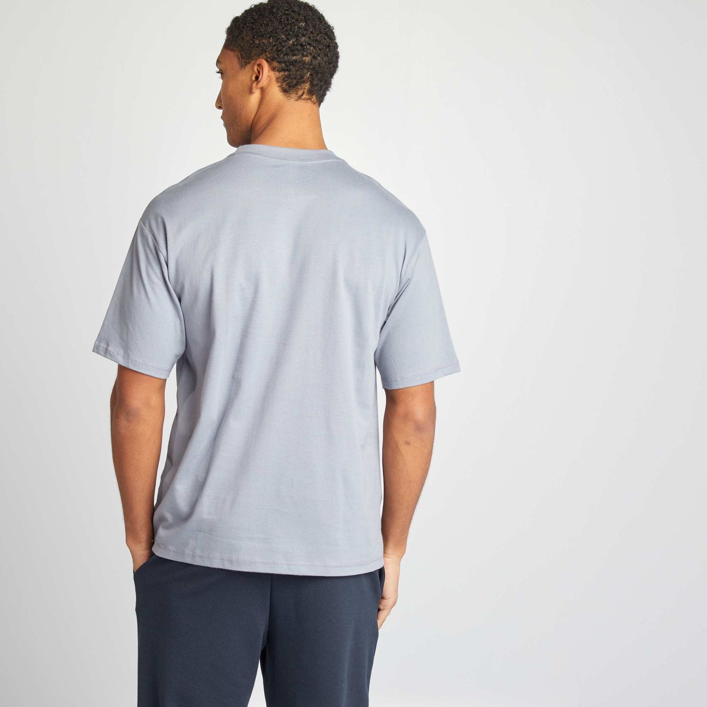 Plain T-shirt with breast pocket BLUE