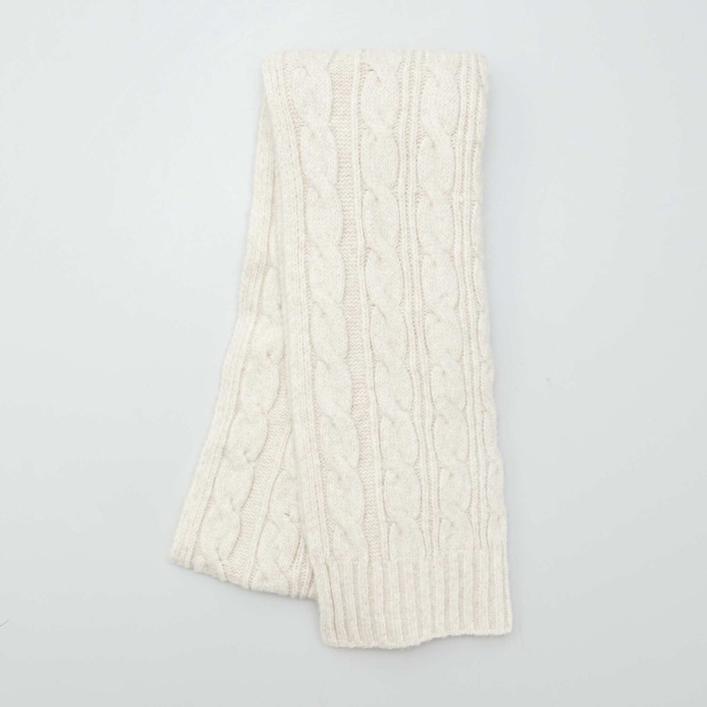 Cable-knit scarf BEIGE