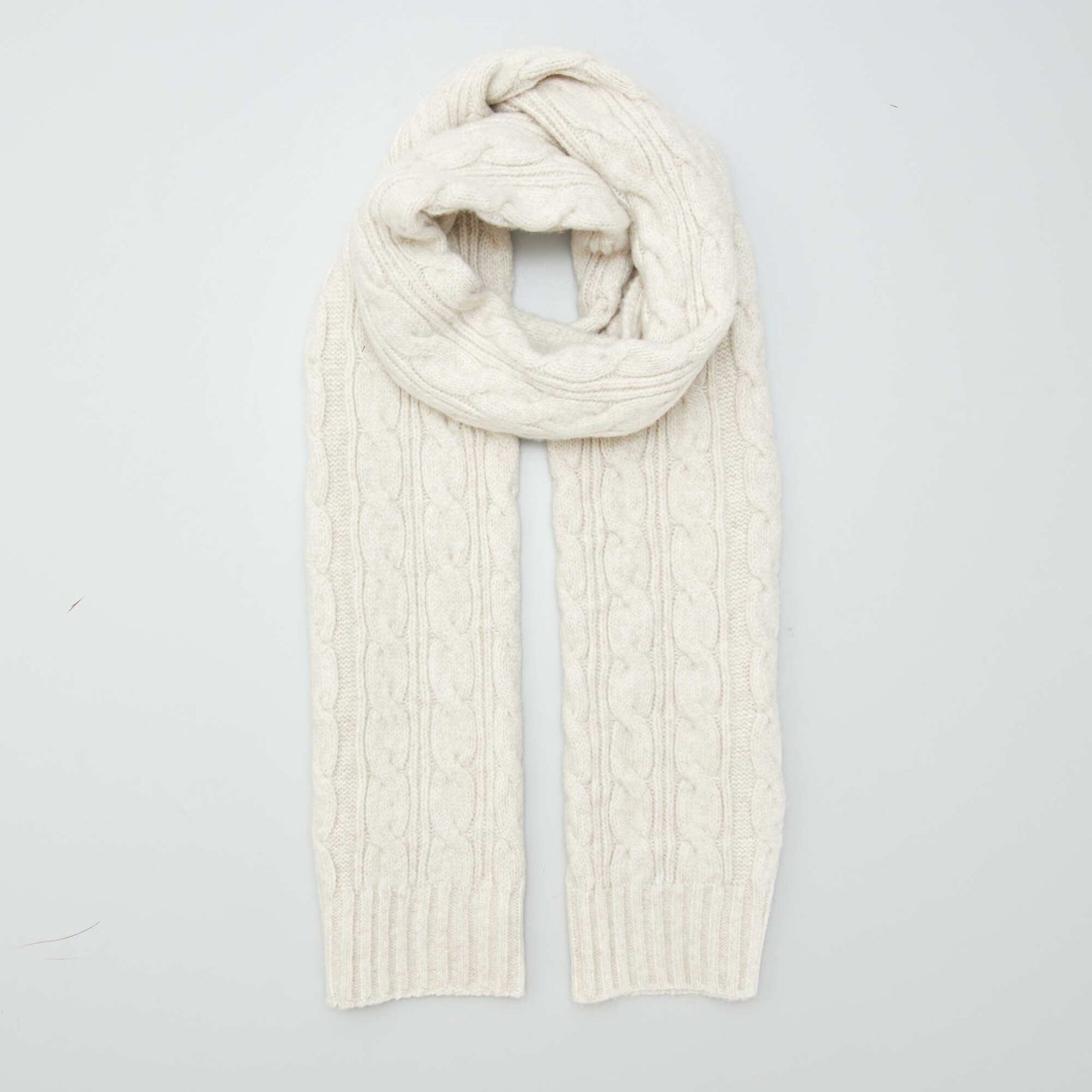 Cable-knit scarf BEIGE