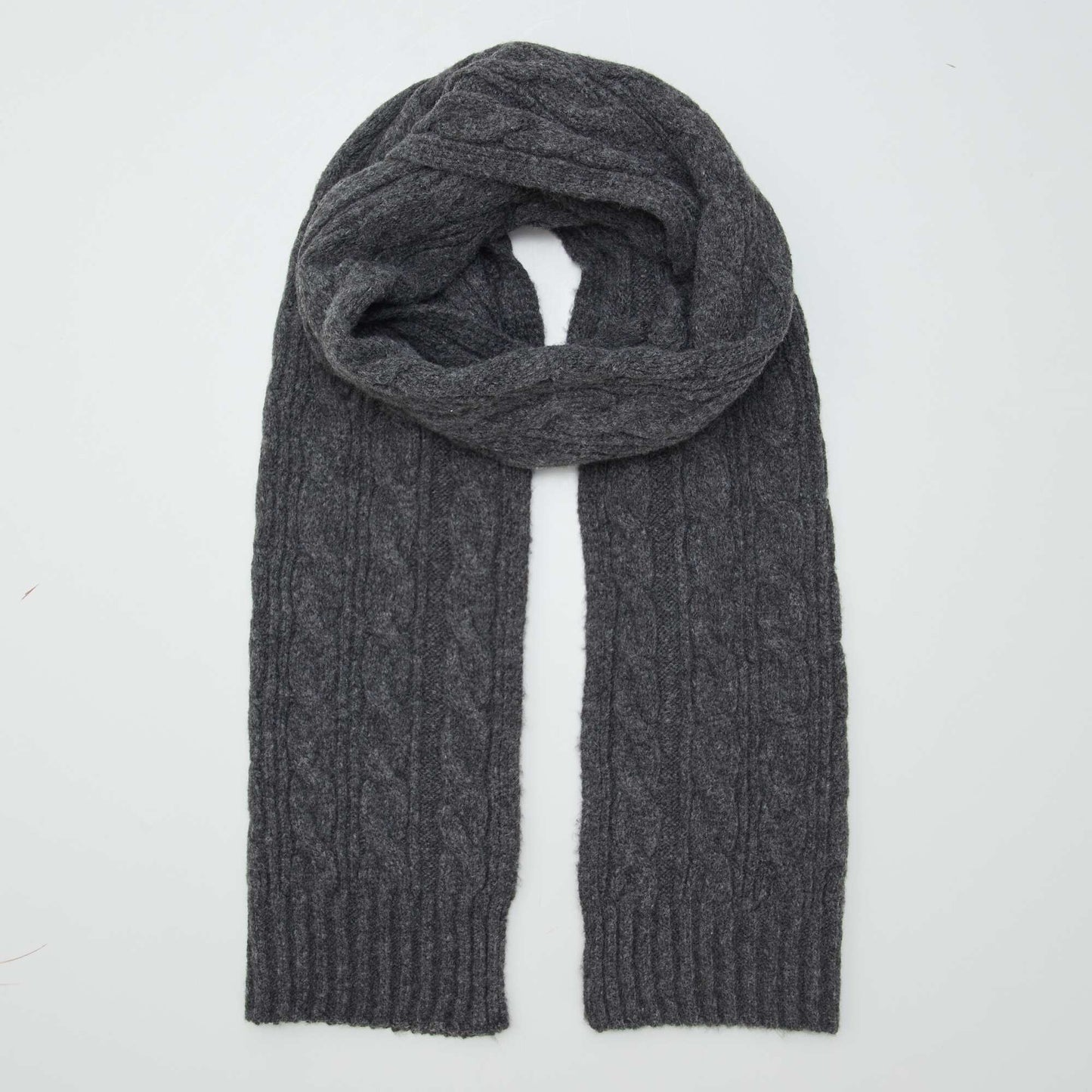 Cable-knit scarf GREY