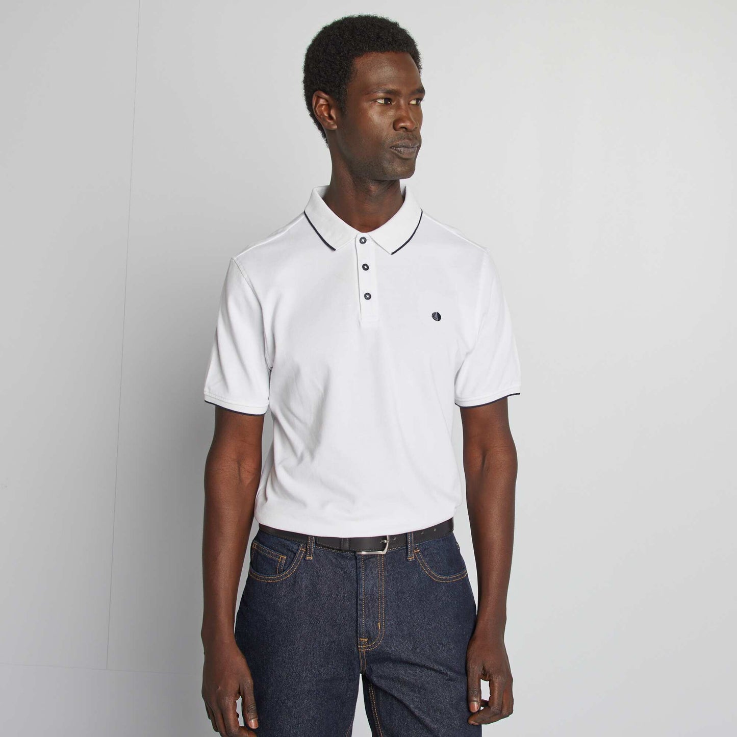 Cotton piqué polo shirt WHITE