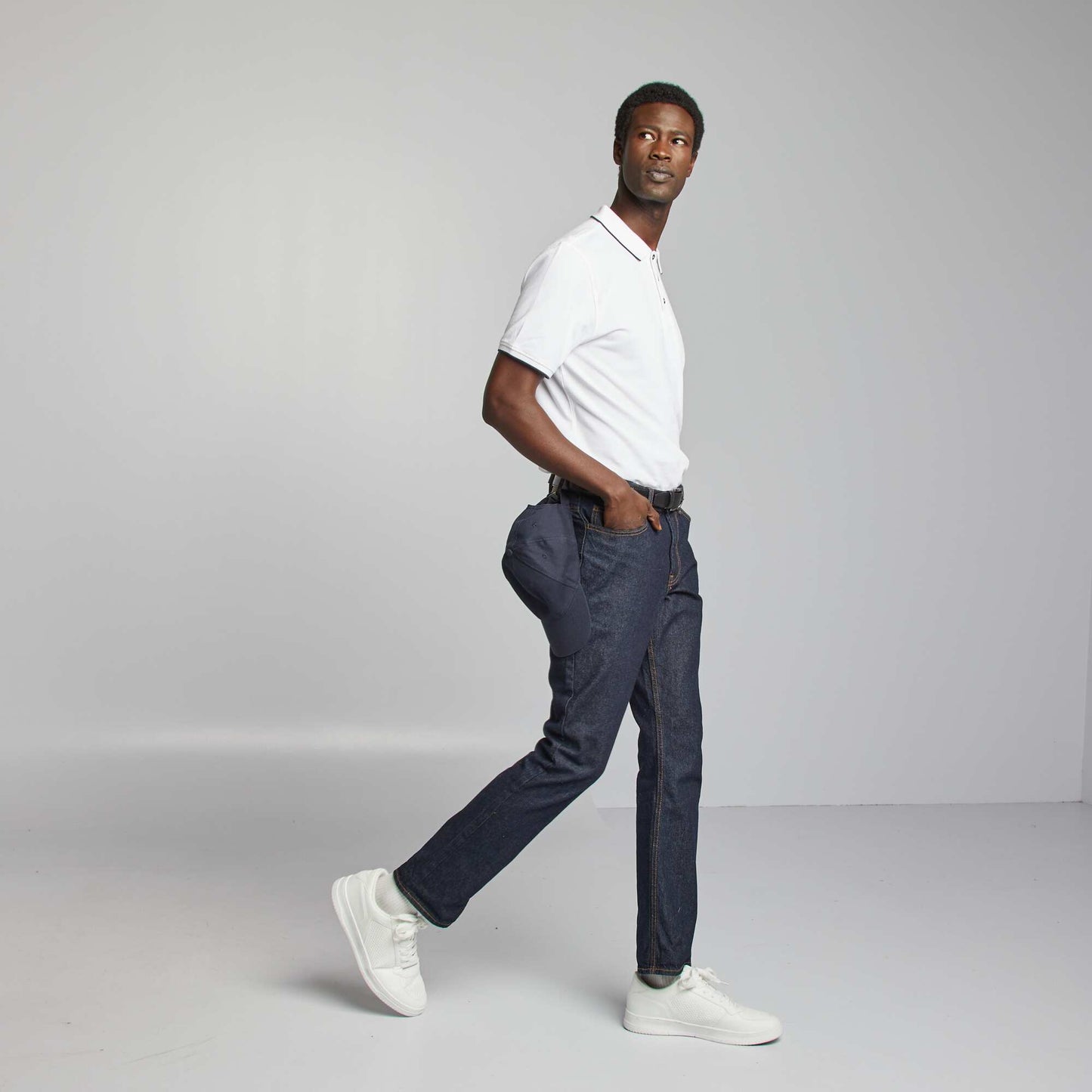 Cotton piqué polo shirt WHITE