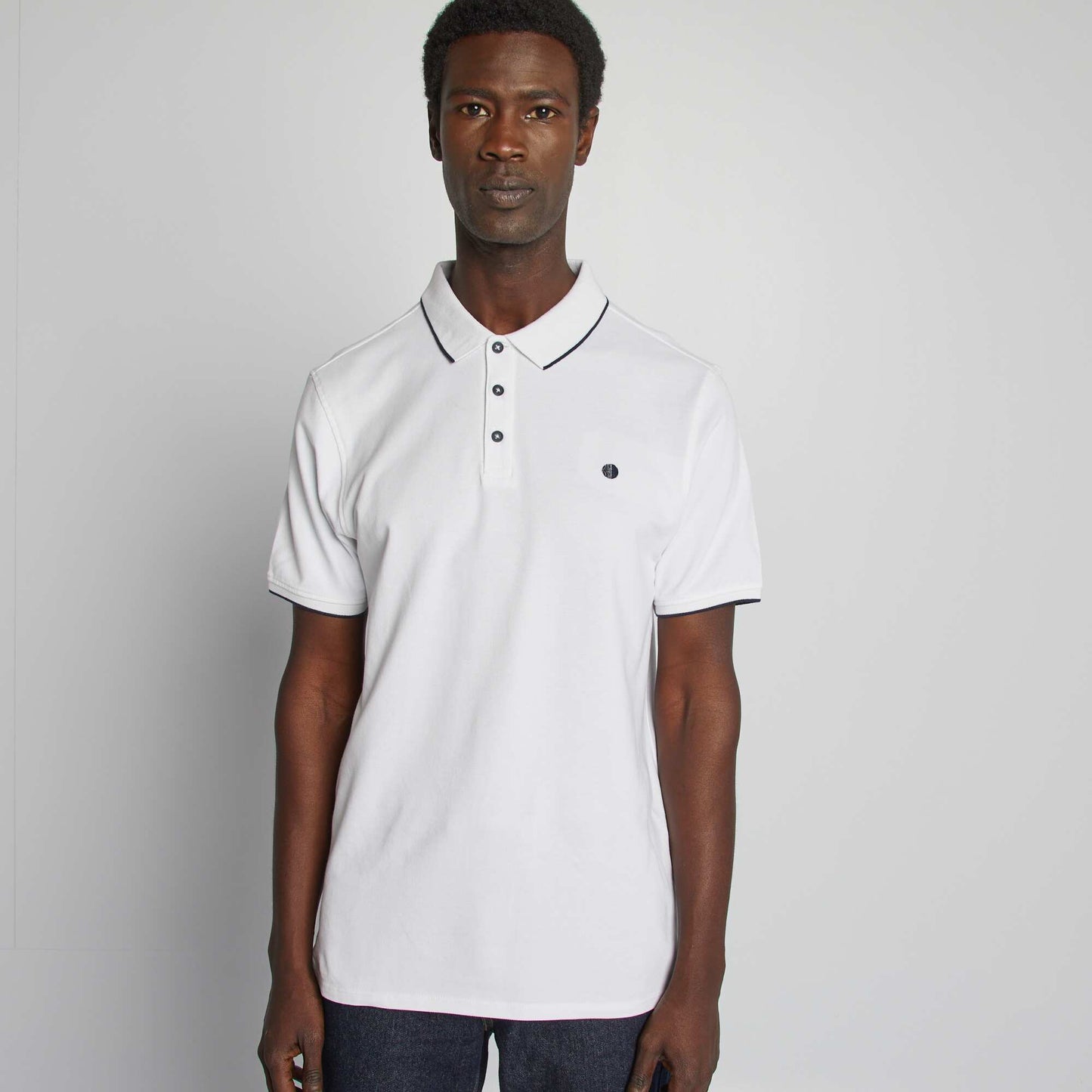 Cotton piqué polo shirt WHITE