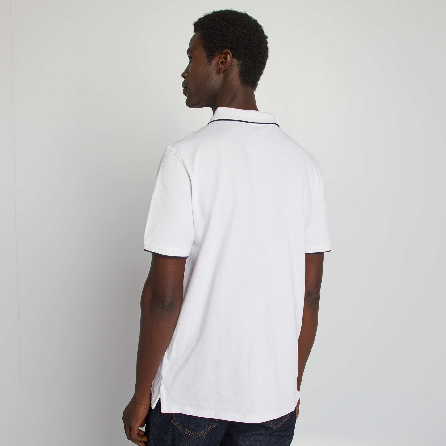 Cotton piqué polo shirt WHITE