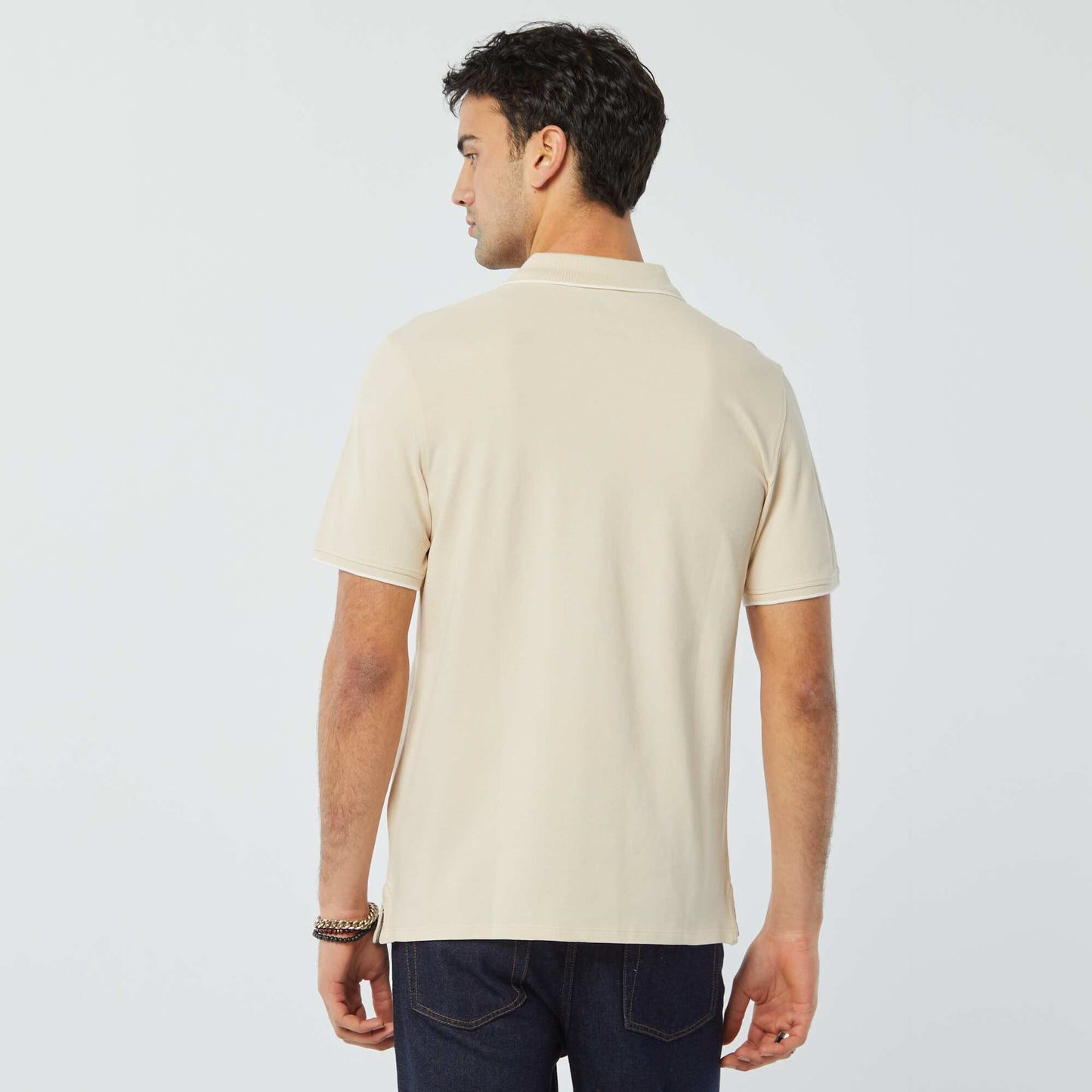 Cotton piqué polo shirt BEIGE