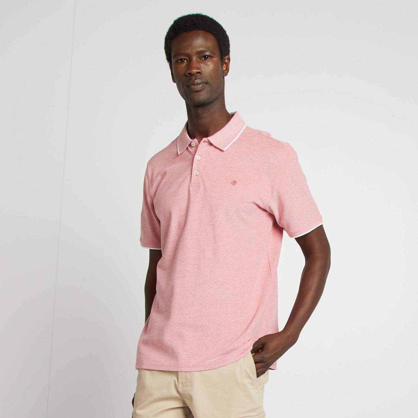 Cotton piqué polo shirt RED