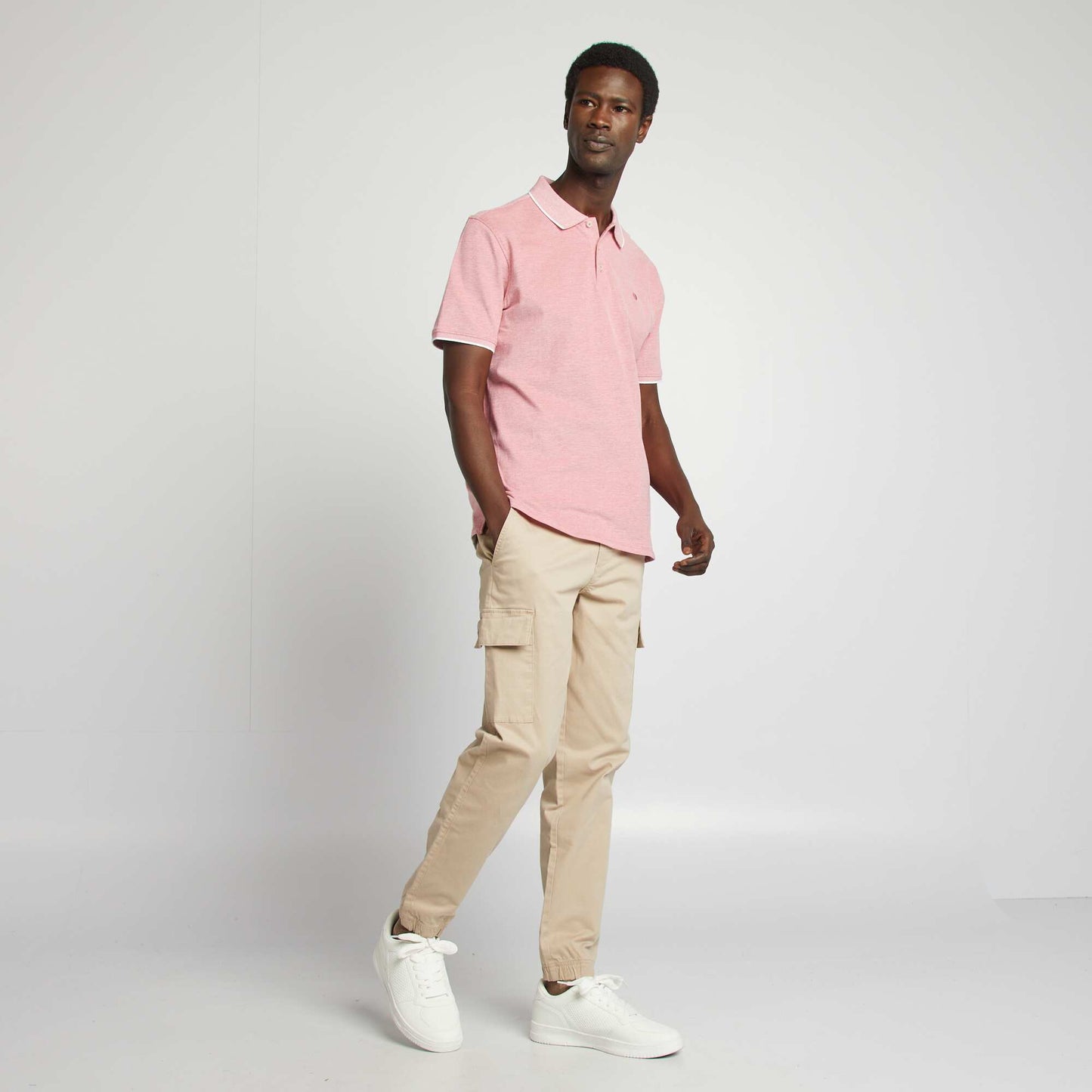 Cotton piqué polo shirt RED