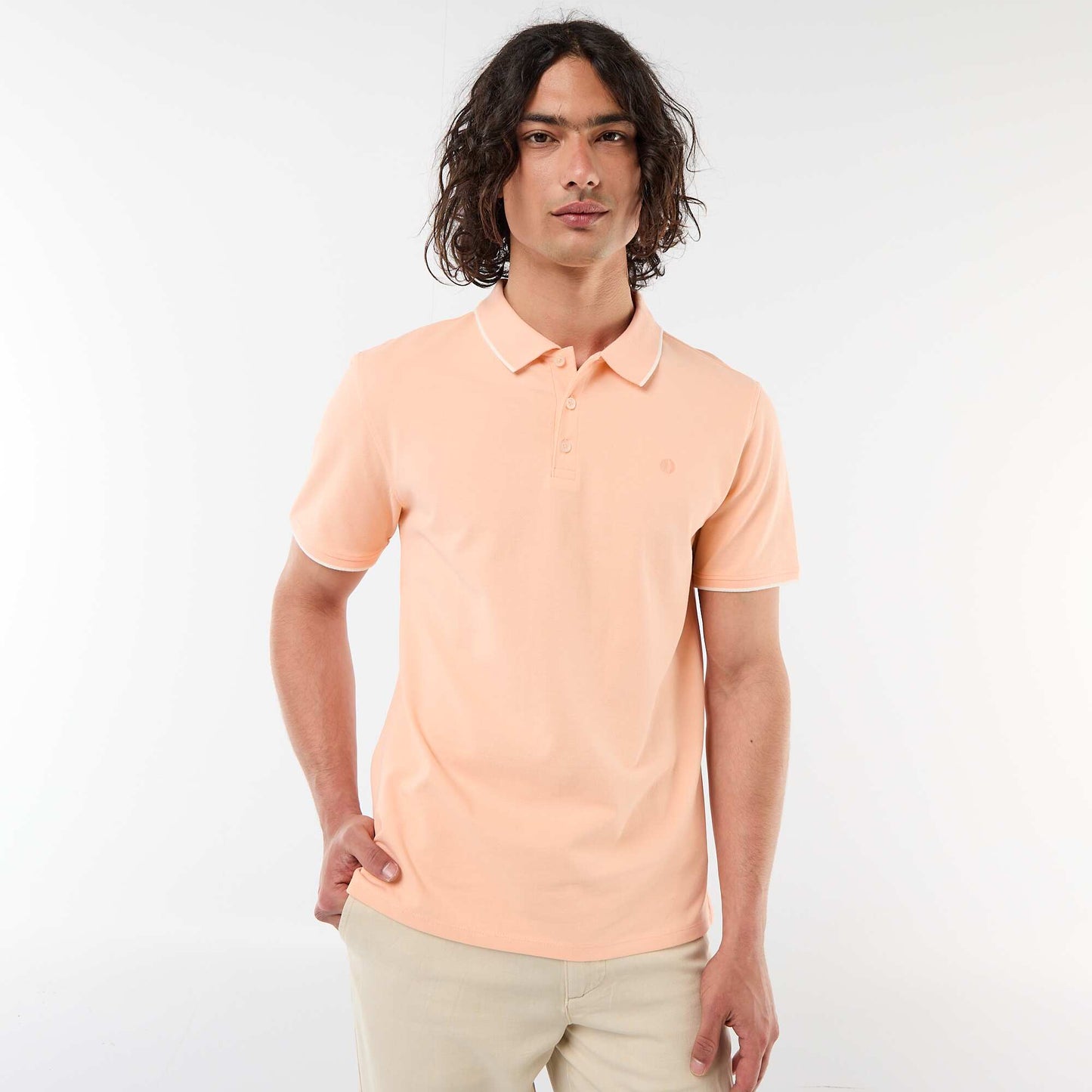 Cotton piqué polo shirt ORANGE