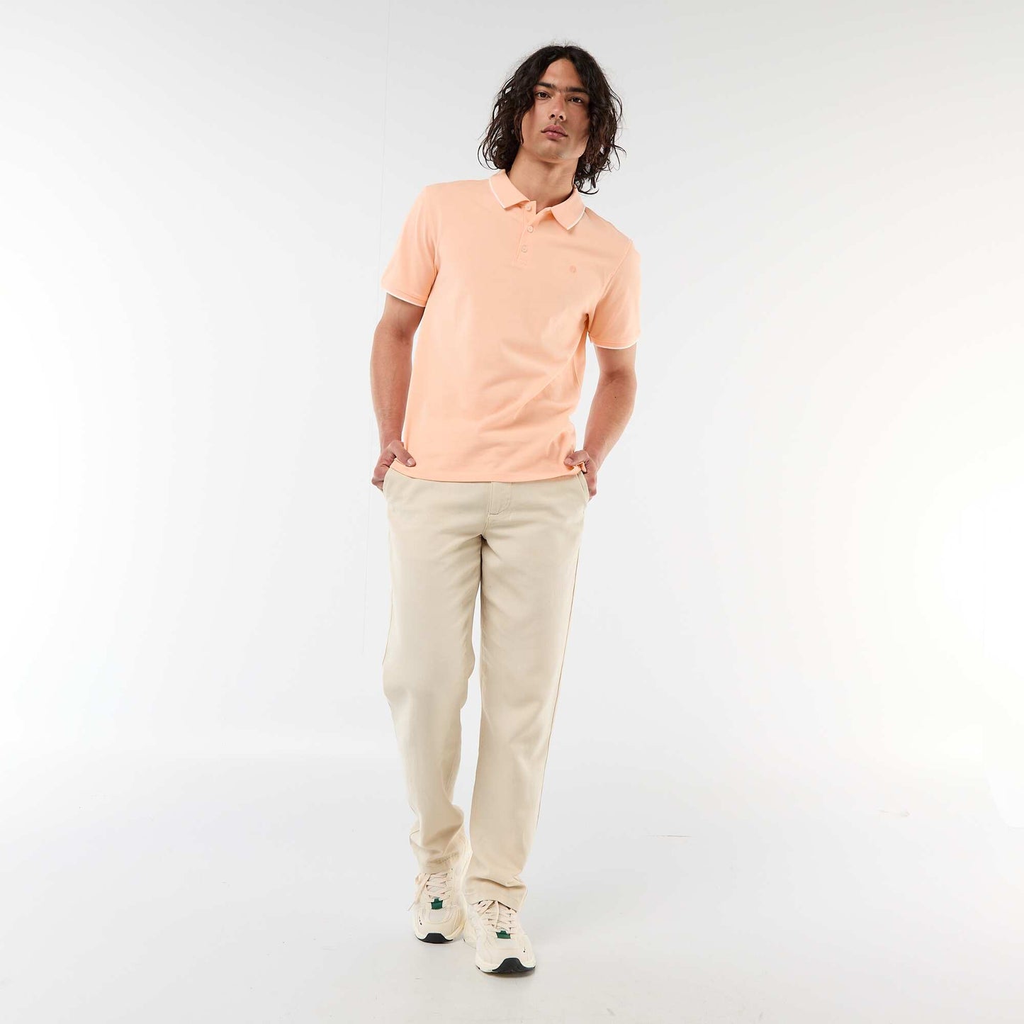 Cotton piqué polo shirt ORANGE