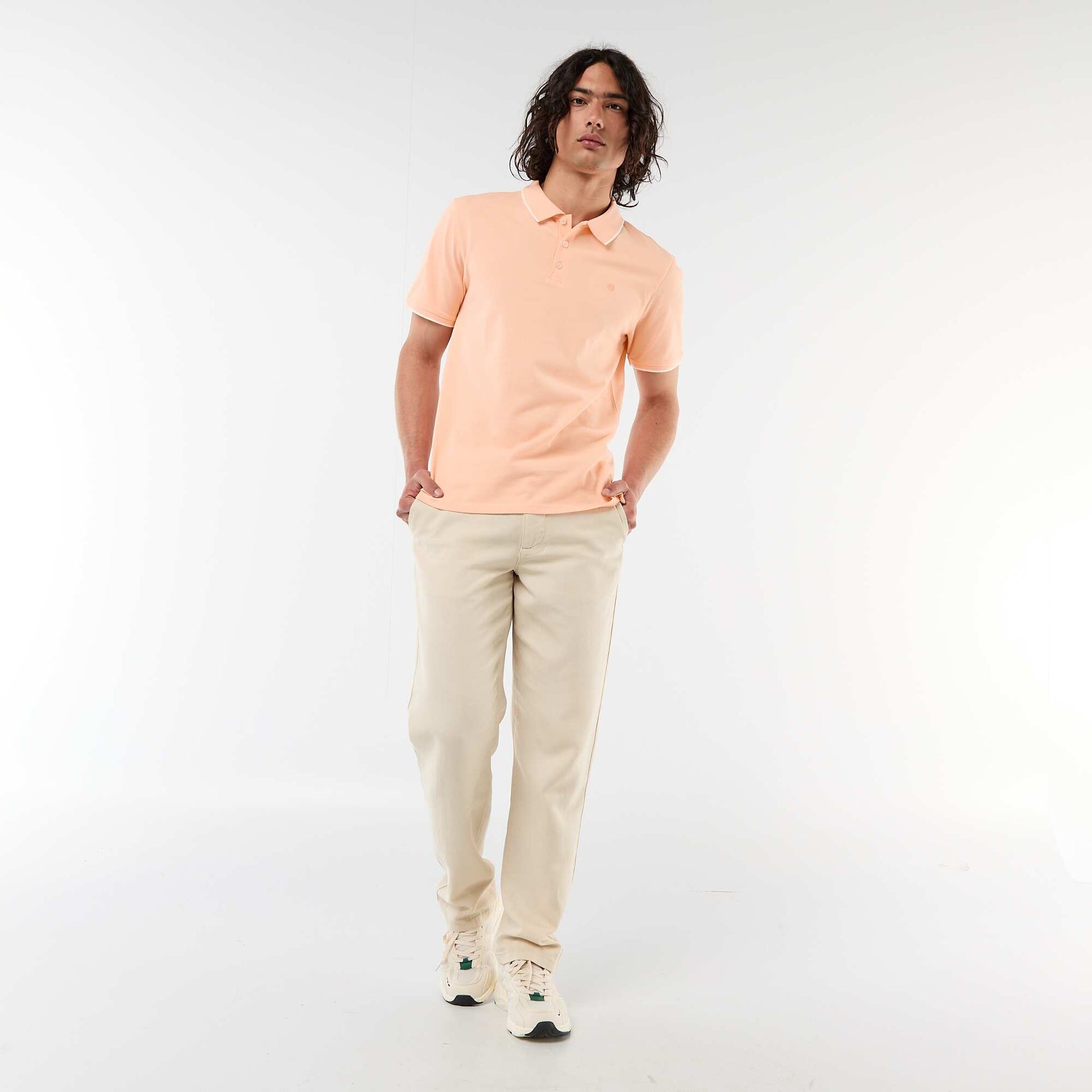 Cotton piqué polo shirt ORANGE